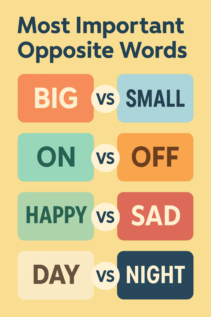 most important opposite words
