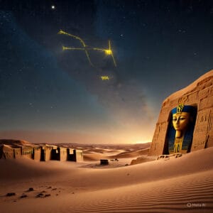Discovering Tut: The Saga Continues – illustration of King Tutankhamun’s golden mask, Egyptian treasures, and modern CT scanning symbolizing science uncovering ancient mysteries for Class 11 NCERT English