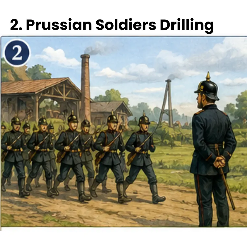 2. Prussian Soldiers Drilling Prussian Soldiers Drilling
