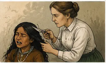 Zitkala-sa 3 Zitkala-sa hair cutting