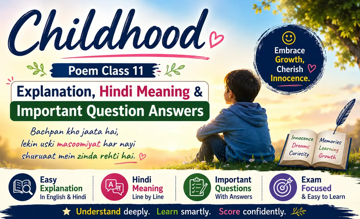 Childhood Poem Class 11 explanation, Hindi meaning and important question answers