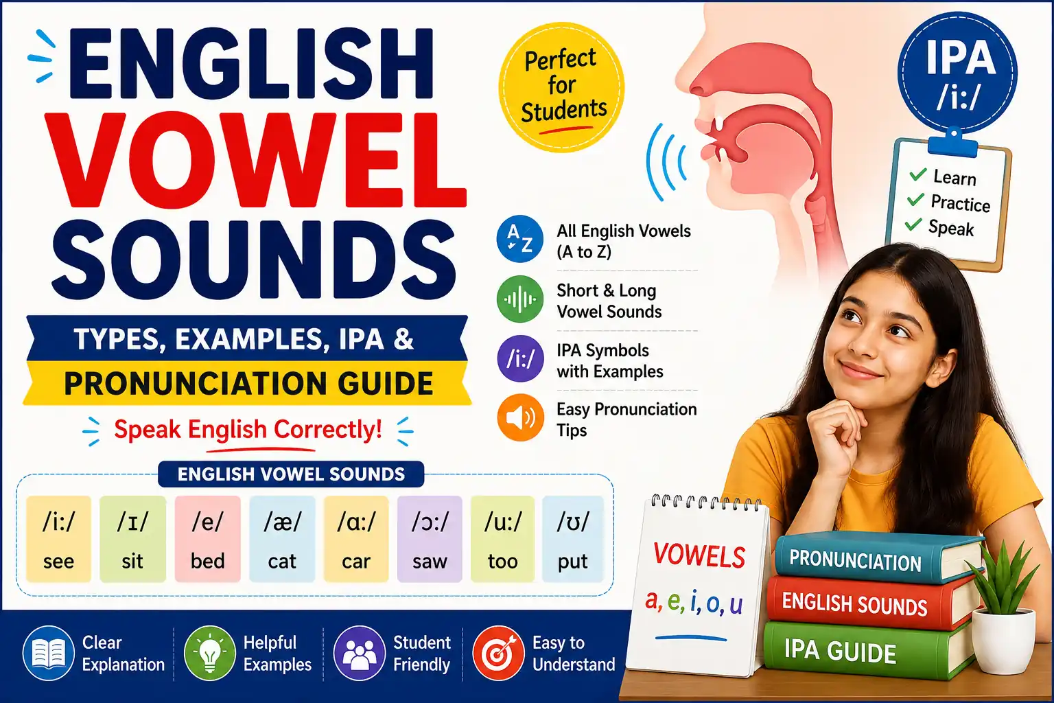 English Vowel Sounds – Types, Examples, IPA & Pronunciation Guide