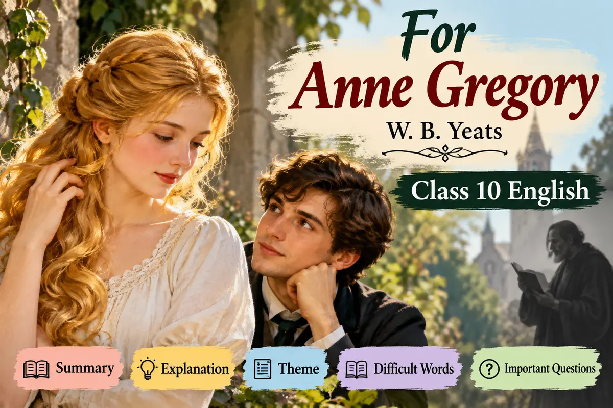 For Anne Gregory Class 10 English