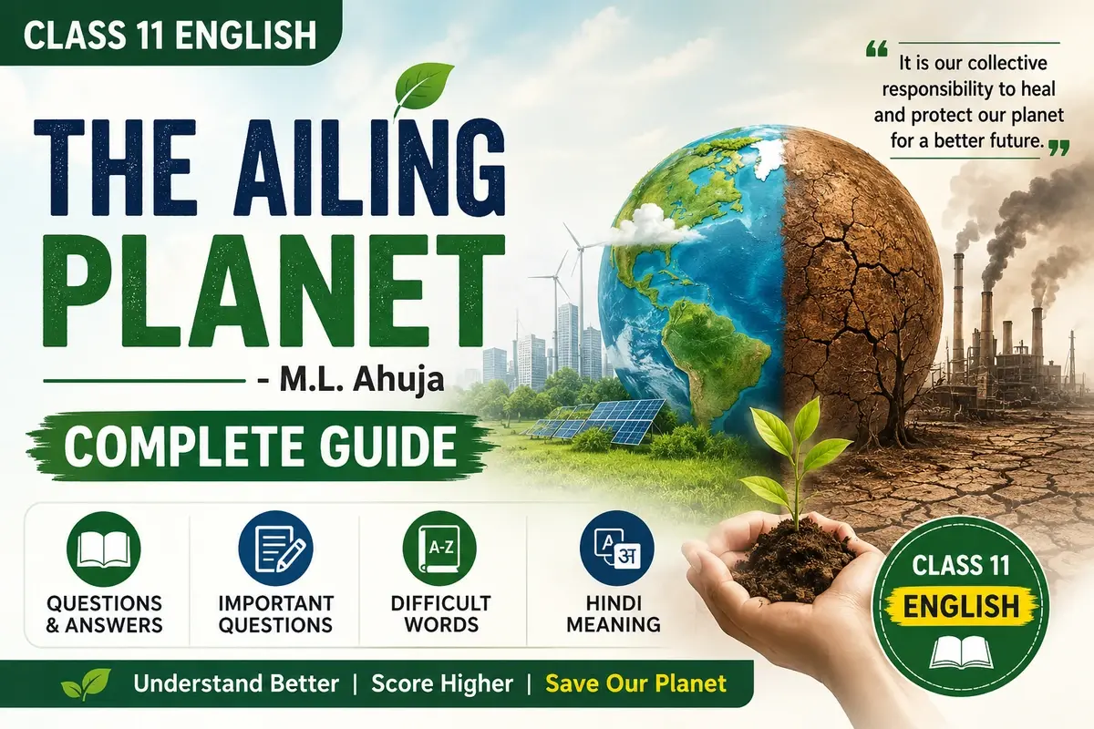The Ailing Planet Class 11 – Questions & Answers, Difficult Words & Hindi Meaning